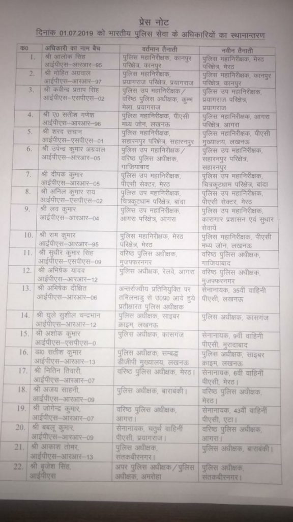 Ips officer transfered